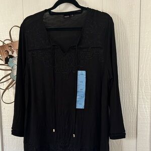 Rafaella Black Tunic Top